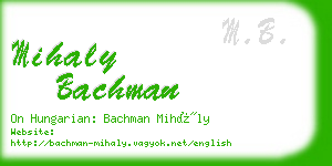 mihaly bachman business card